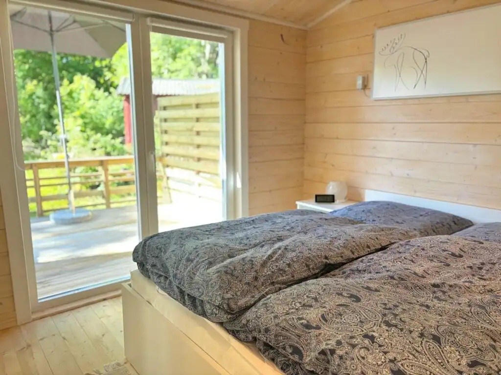 Gemütliches Schlafzimmer in der Älg Stuga