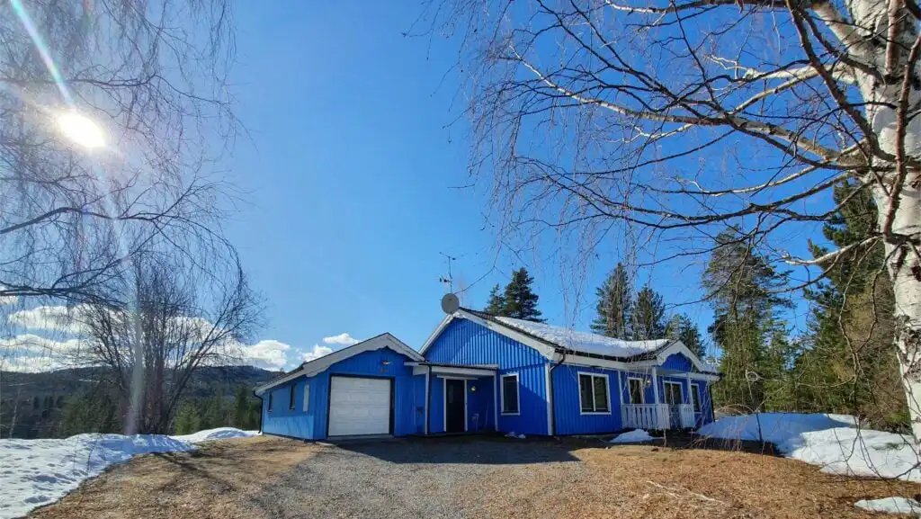 Ferienhaus Villa Wolf im Winter in Vidsel Lappland Schweden