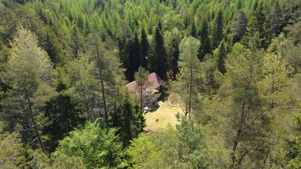 Alleinlage der Stuga Rödhak aus der Vogelperspektive