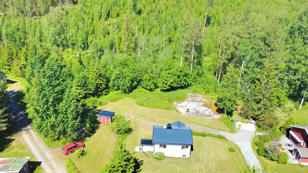 Luftaufnahme von Hus Indalsälven in Krångede, Jämtland