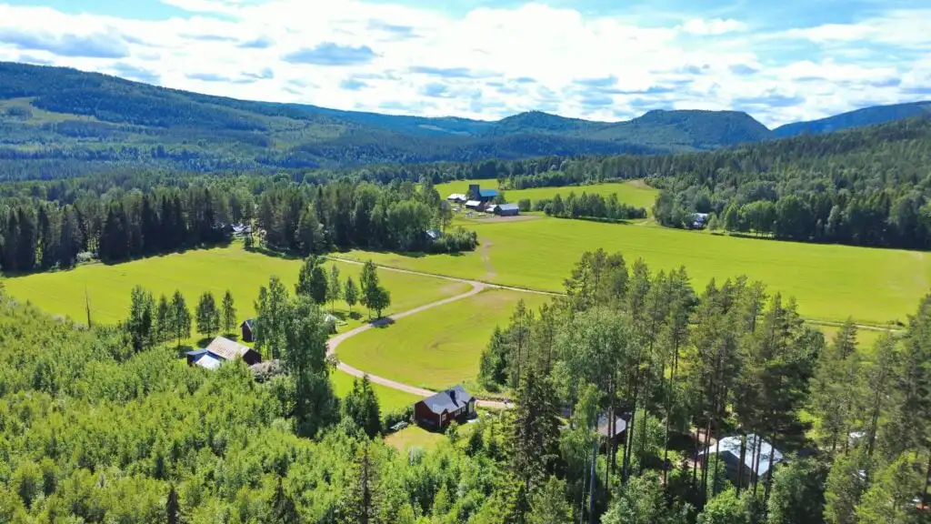 Panoramablick über das Ragundatal bei Hammerstrand in Jämtland