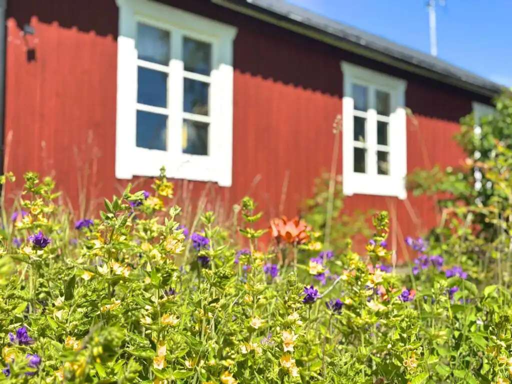 Typische Holzfassade des Hus Hammerstrand in Jämtland