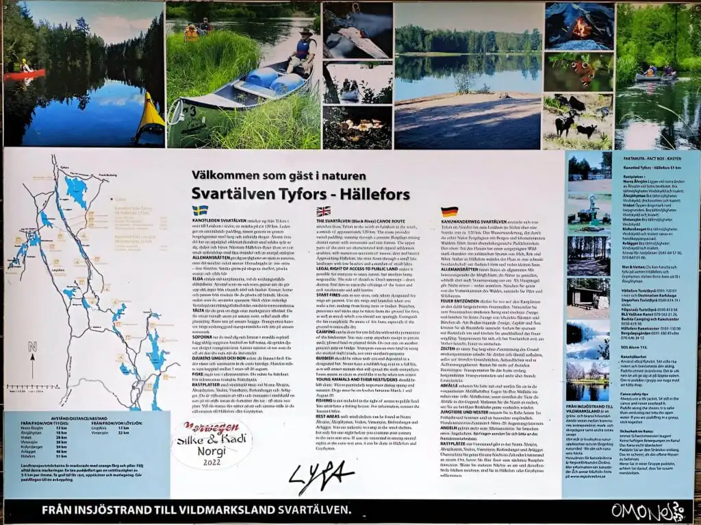 Karte der Svartälven-Kanuroute in Dalarna