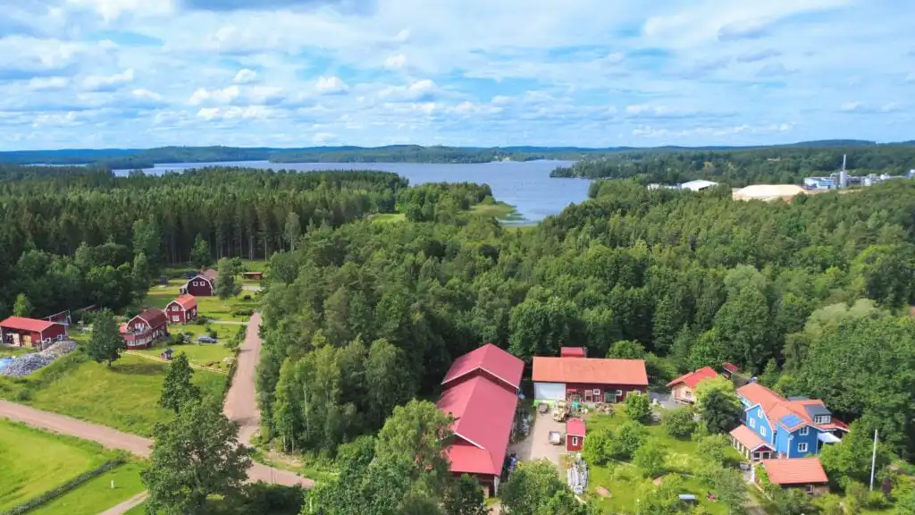 Ferienhaus Fjällstugan in Östergötland aus der Vogelperspektive