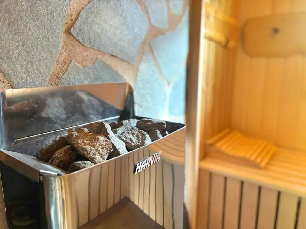 Saunaofen in der privaten Sauna der Fjällstugan