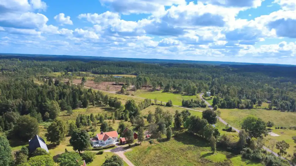 Landschaft rund um Linnéagården bei Strömsnäsbruk in Småland