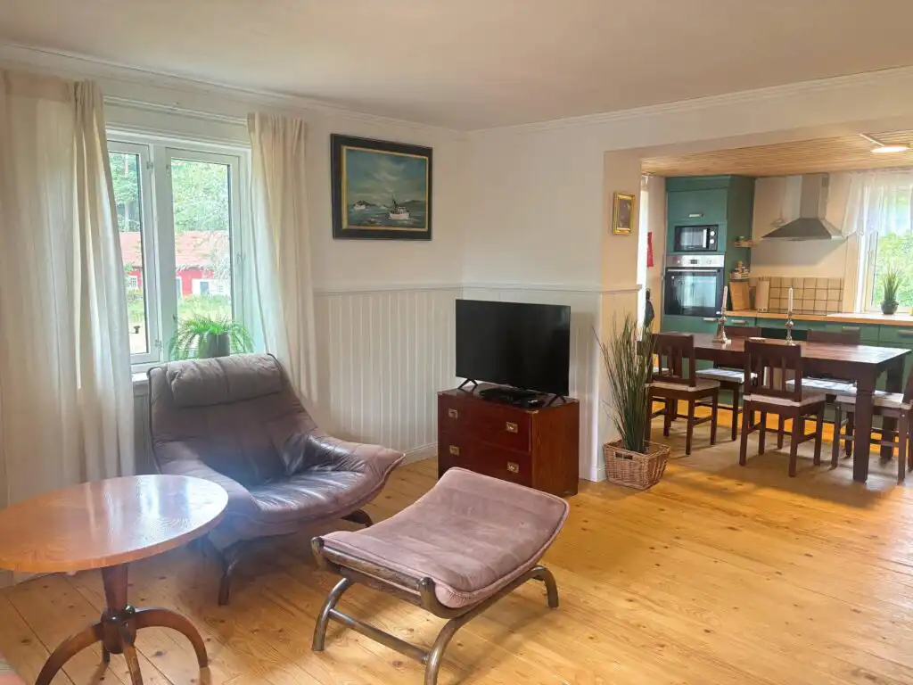 Gemütlicher Wohnbereich im Ferienhaus Villa Pelle in Småland