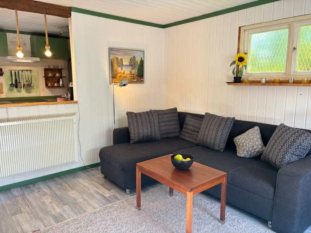Wohn- und Küchenbereich im Ferienhaus Hus Älmtamåla nahe Holmsjö