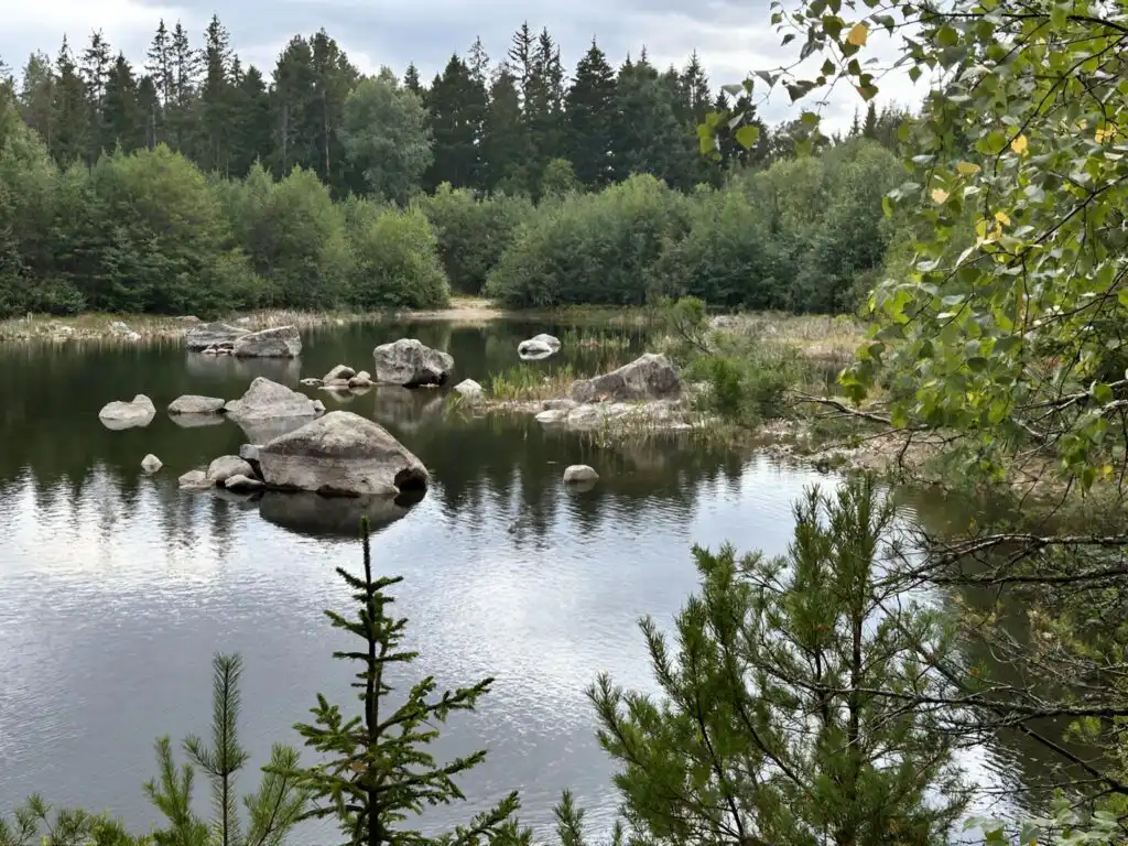 Idyllischer See in der Umgebung des Hus Älmtamåla bei Holmsjö