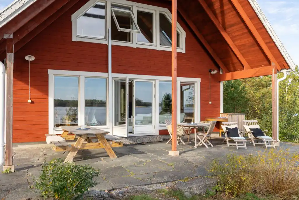 Terrasse am Haus Blankavik direkt an der Ostsee